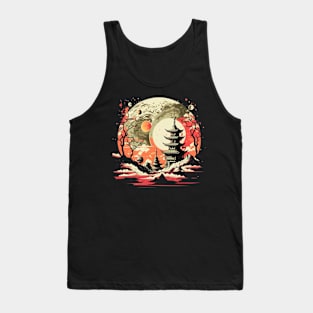 Japanese Temple Tokyo  Asian Inspired Retro Japan Tank Top